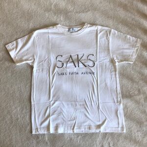 Vintage 90’s Unisex silver embroidered Saks Fifth Avenue Tee